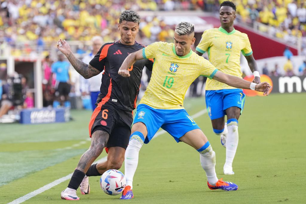 巴西1:1賽和哥倫比亞。(美聯社)