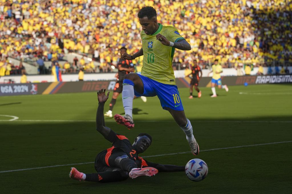 巴西1:1賽和哥倫比亞。(美聯社)