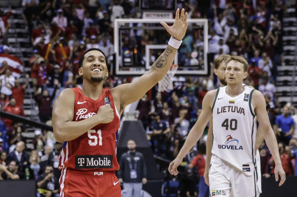 波多黎各擊敗立陶宛,晉身奧運男子籃球項目。(美聯社)