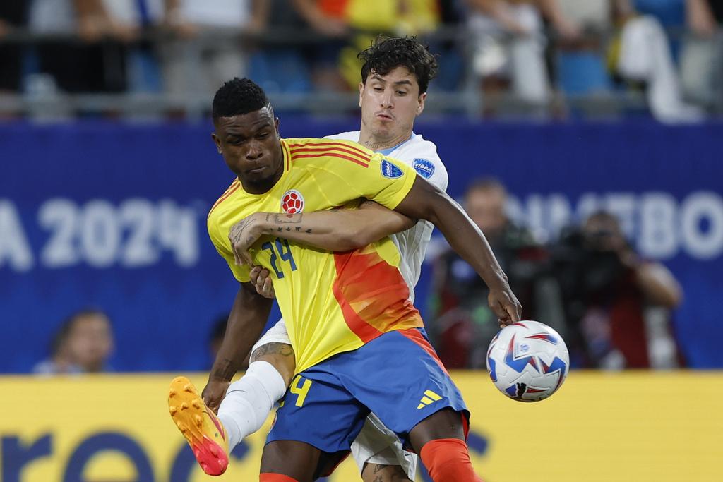 美洲國家盃四強,哥倫比亞1:0擊敗烏拉圭。(美聯社)