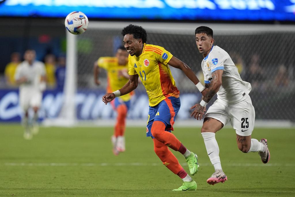美洲國家盃四強,哥倫比亞1:0擊敗烏拉圭。(美聯社)