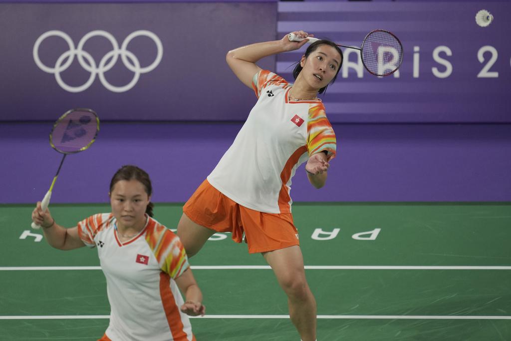 香港女雙組合楊雅婷及楊霈霖。(美聯社)