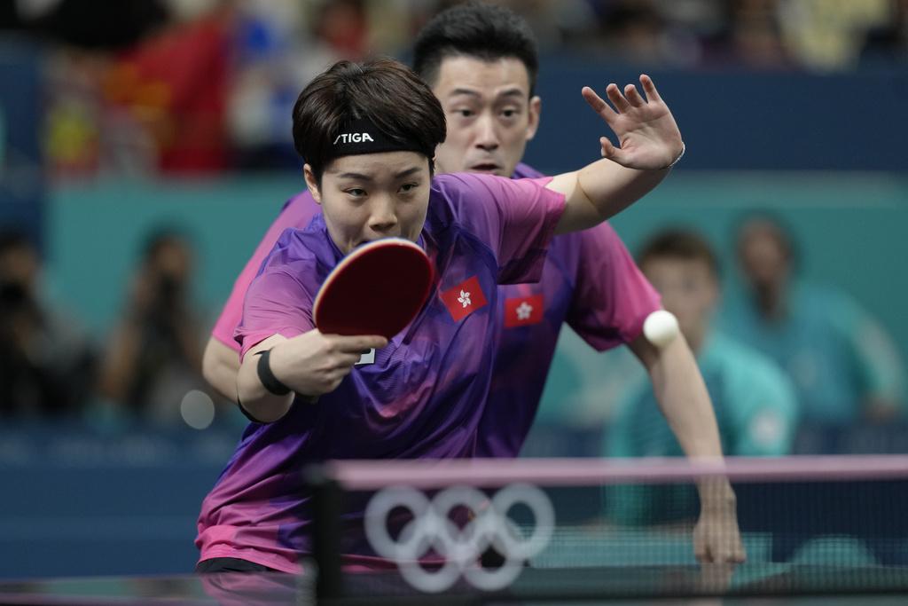 巴黎奧運|黃鎮廷杜凱琹銅牌戰負南韓組合。(美聯社)