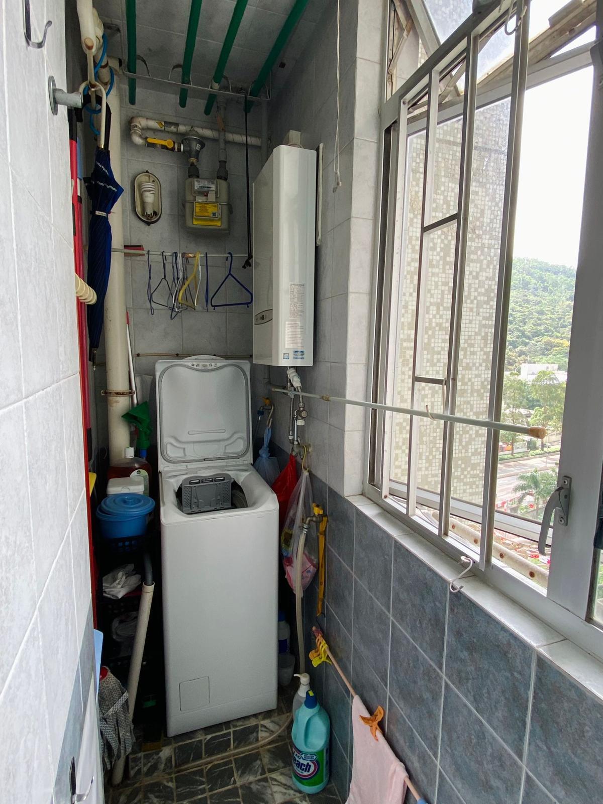 單位附有一個小小工作間,可擺放洗衣機及作晾衫用途,十分實用。(代理提供)