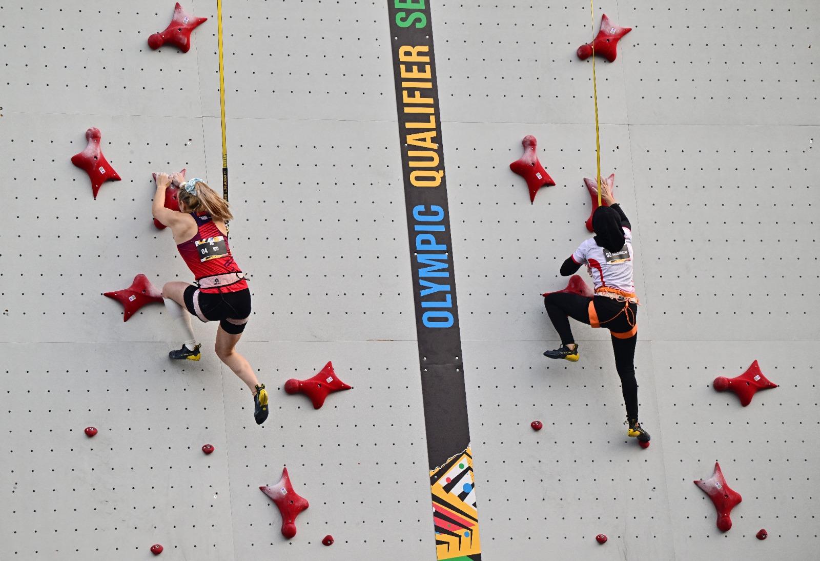 巴黎奧運的運動攀登,速度賽將在幾秒內決定勝負。