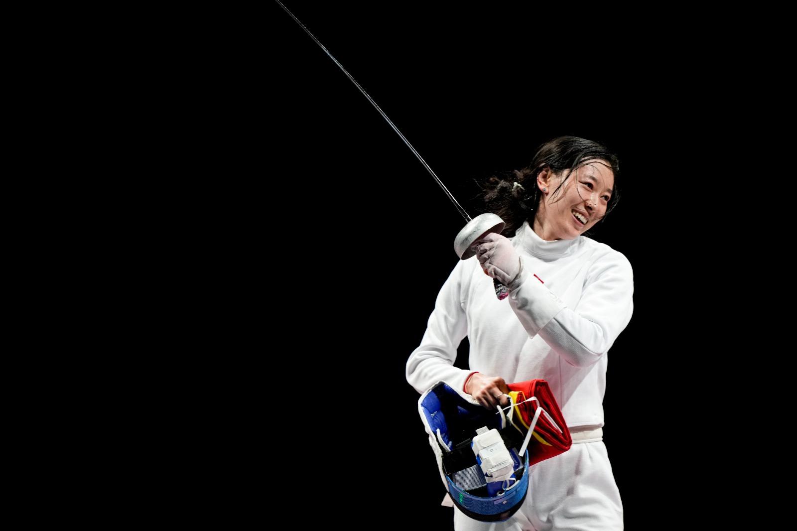 巴黎奧運.劍擊|江旻憓女子重劍勁敵孫一文來自中國山東。