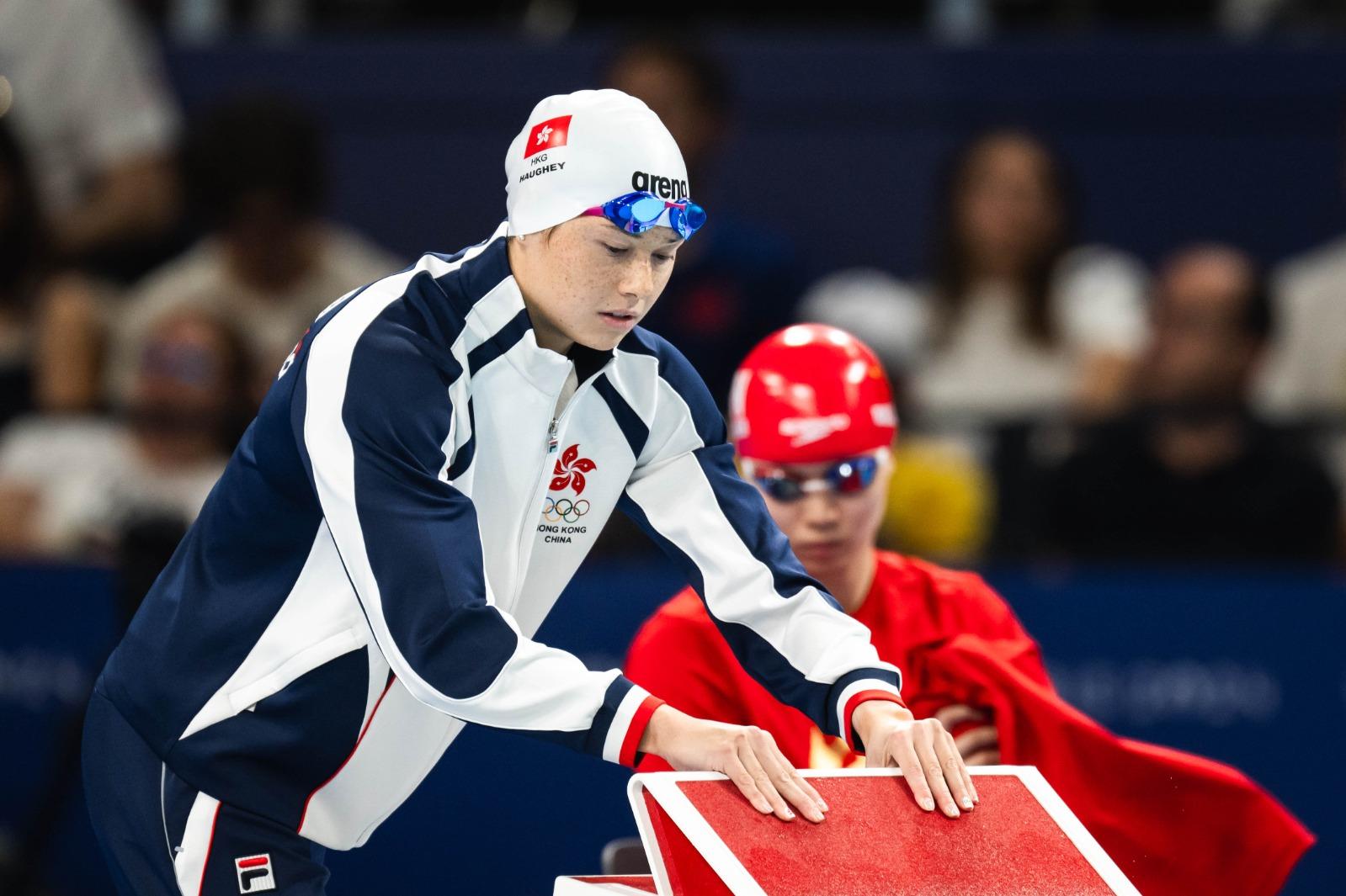 巴黎奧運何詩蓓出戰100米自由泳。(相片由港協暨奧委會提供*)