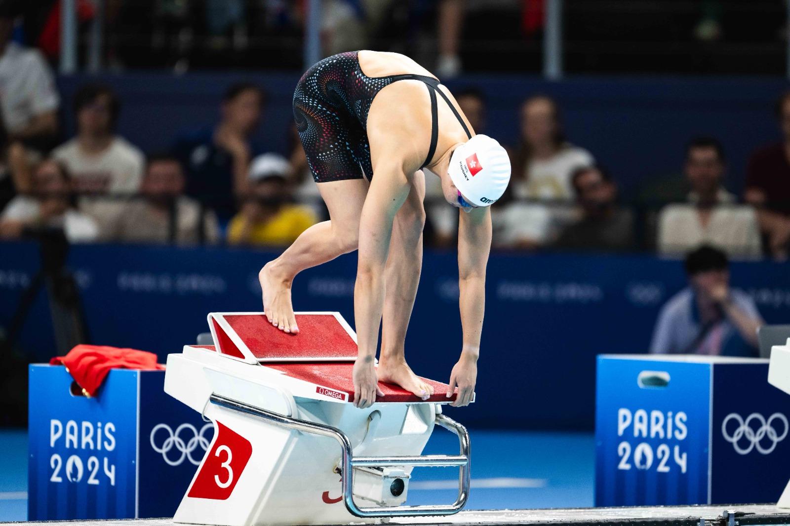 巴黎奧運何詩蓓出戰100米自由泳。(相片由港協暨奧委會提供*)