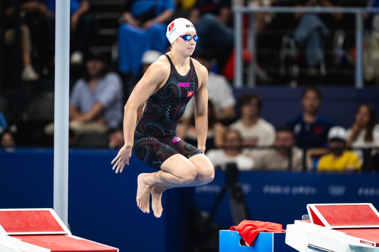 巴黎奧運何詩蓓出戰100米自由泳。(相片由港協暨奧委會提供*)