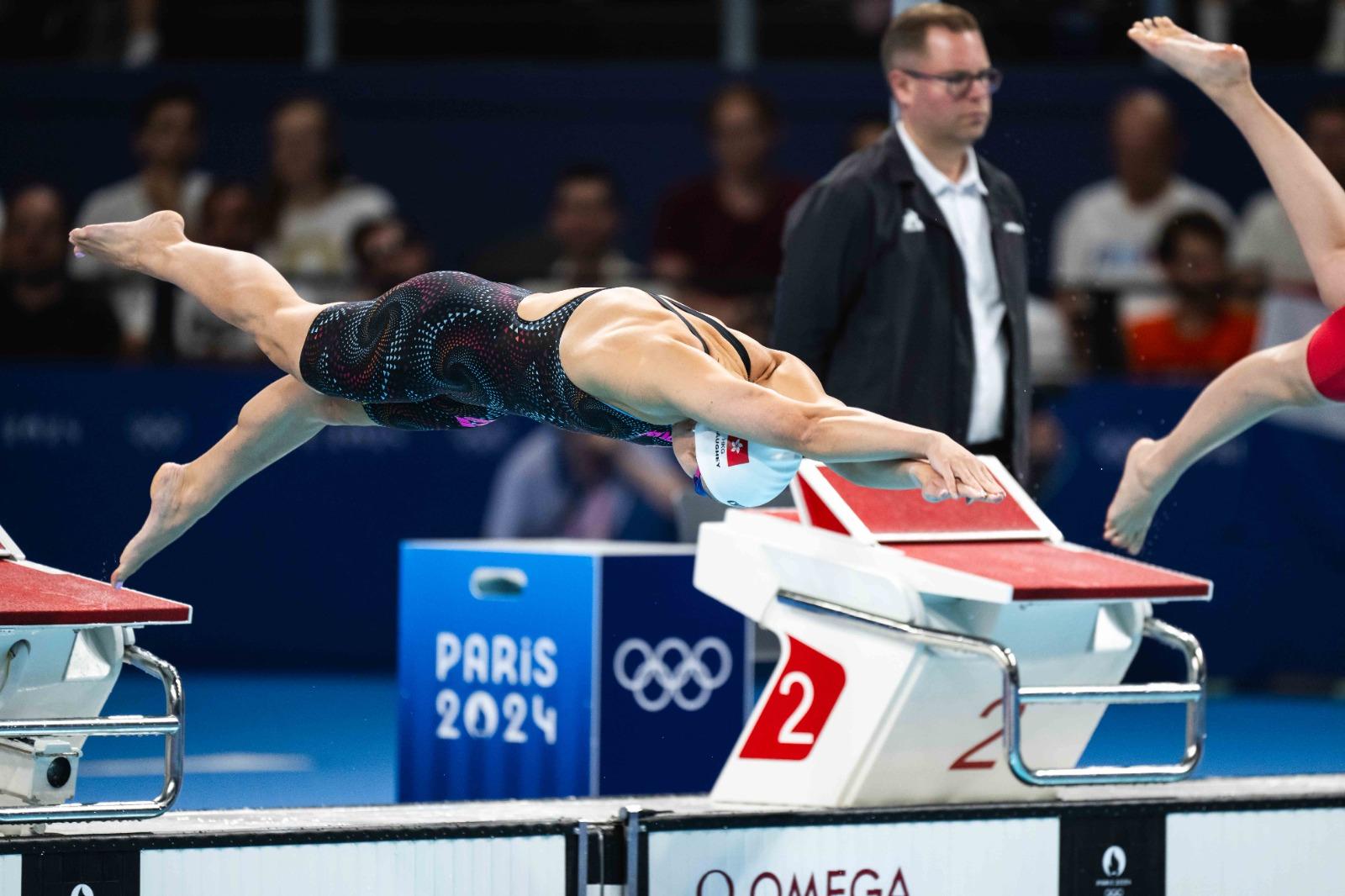 巴黎奧運何詩蓓出戰100米自由泳。(相片由港協暨奧委會提供*)