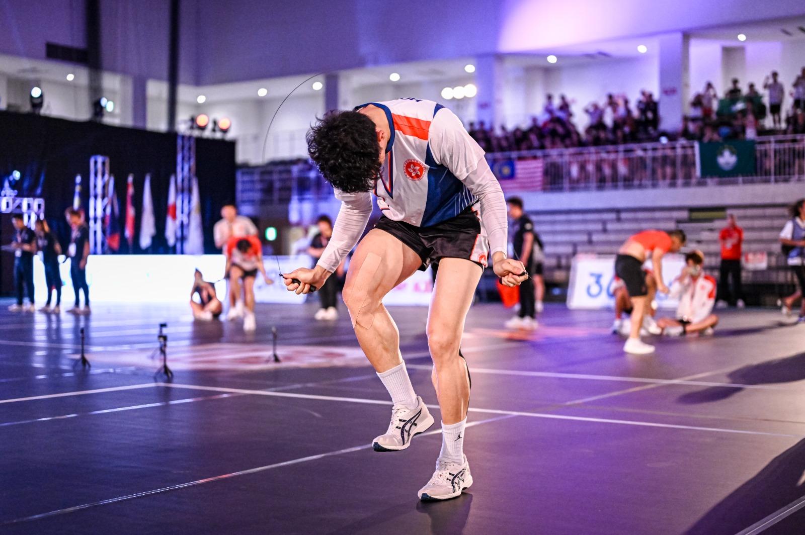 跳繩亞洲錦標賽|香港梁潤新出戰男子30秒速度獲得銅牌。