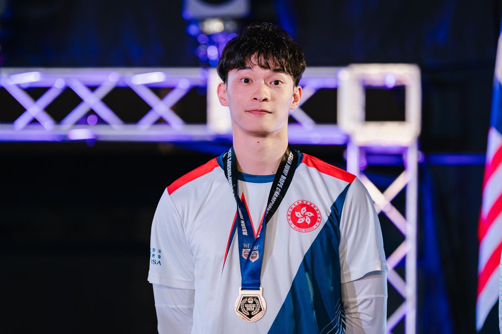 跳繩亞洲錦標賽|香港梁潤新出戰男子30秒速度獲得銅牌。