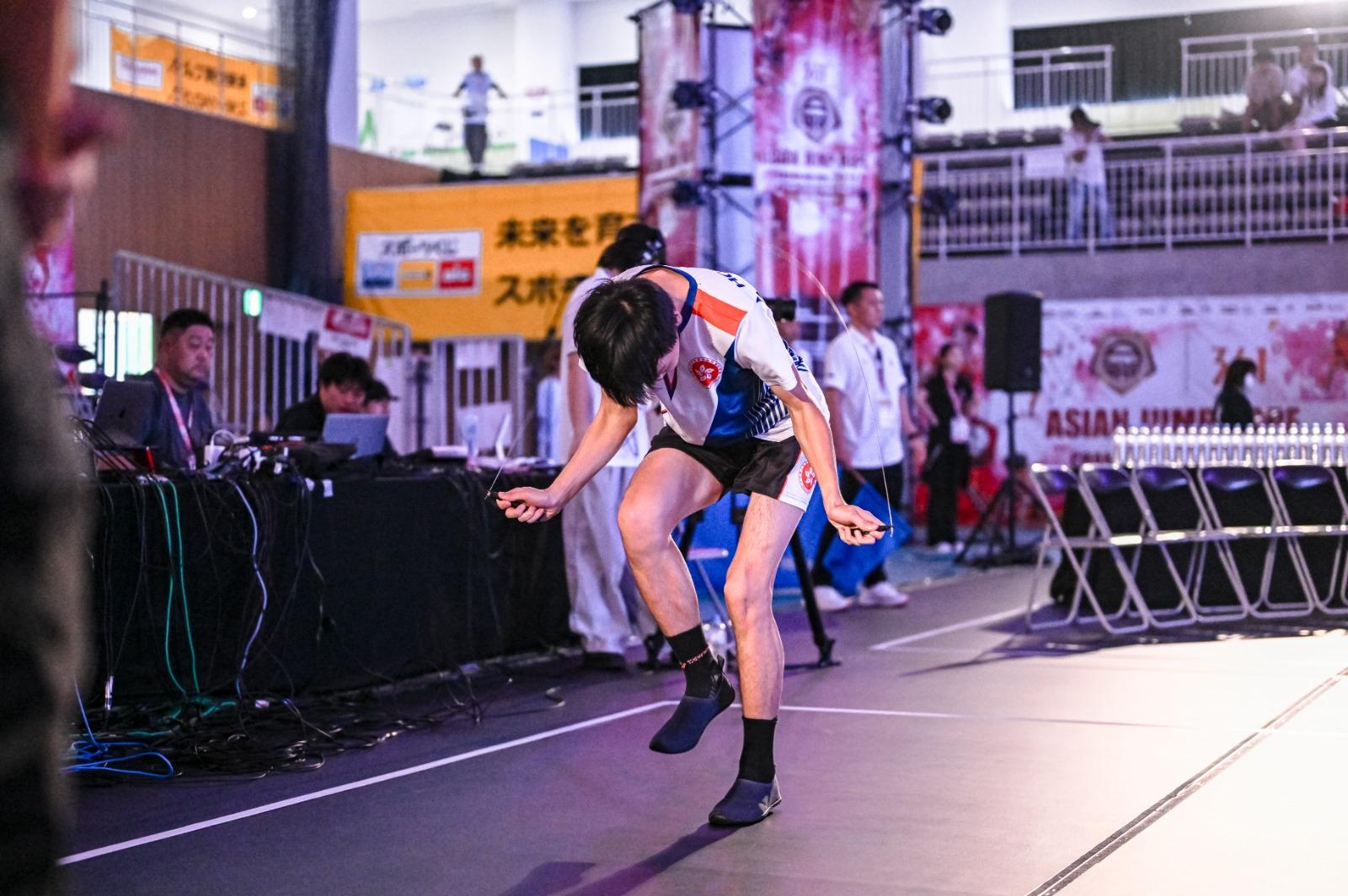 跳繩亞洲錦標賽|賴家保取得男子30秒速度銀牌。