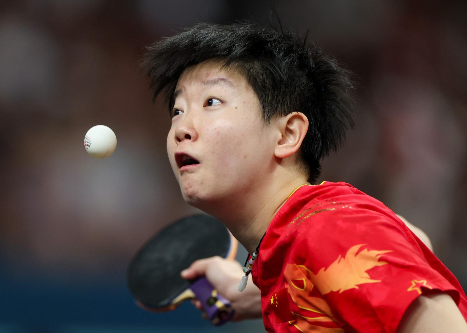 巴黎奧運|孫穎莎貴為乒乓女單一號種子,將晉身16強。(路透社)