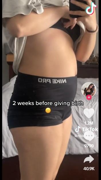 直至生產前2周,肚子才見隆起。(互聯網)