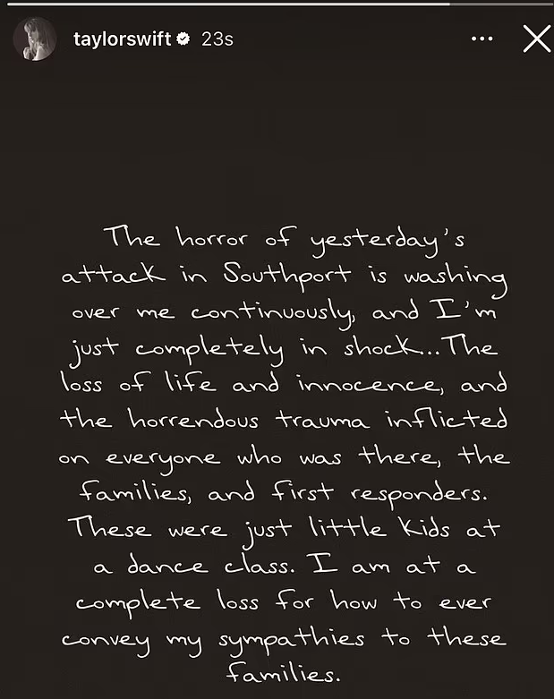 Taylor Swift對案件感到震驚。(互聯網)