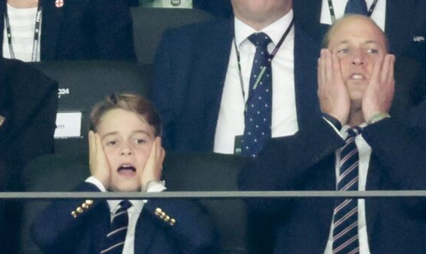 喬治王子與父親威廉王子赴德國觀看歐洲國家盃。(資料圖片)