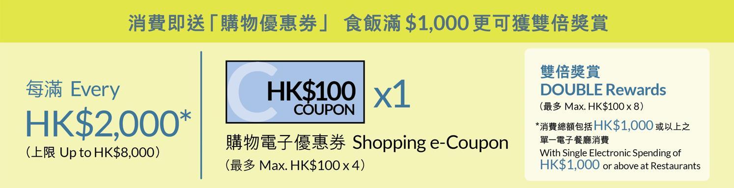 換領「Shop for FREE Coupon」消費獎賞