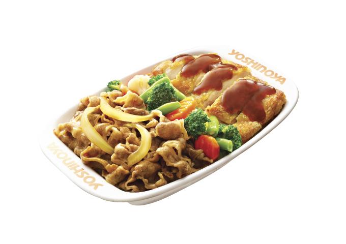 牛肉煎雞雙拼丼