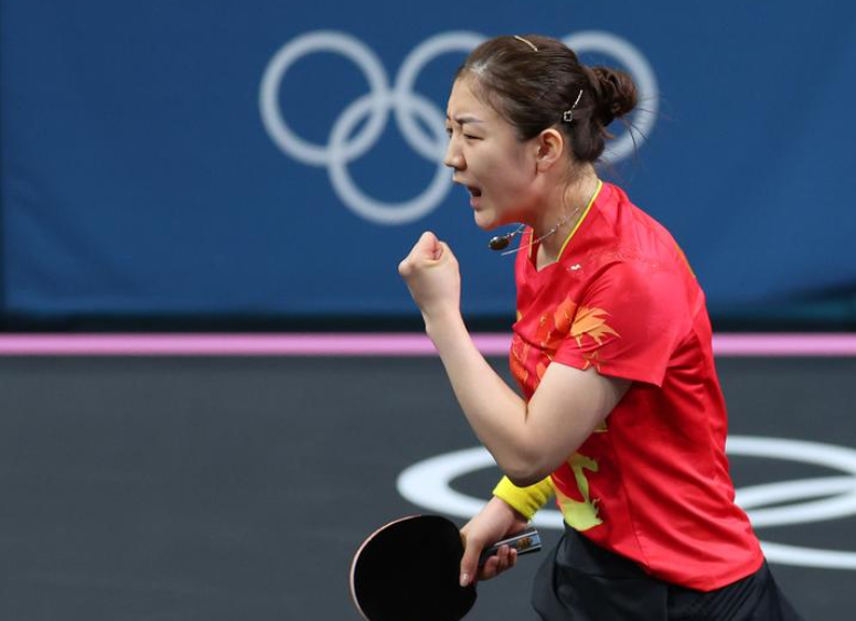 乒乓球女單決賽,陳夢(圖)擊敗孫穎莎。(新華社)