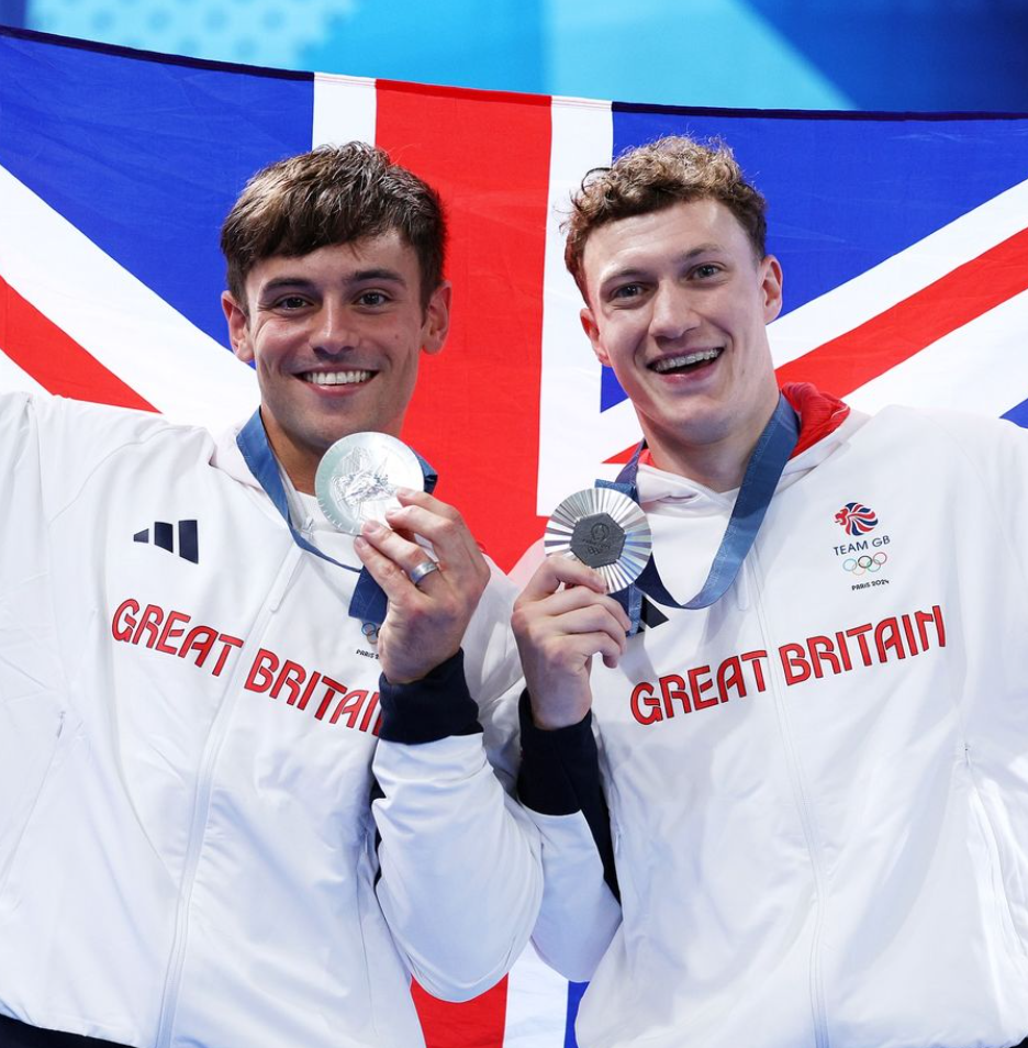 英國跳水王子戴利(Tom Daley)於巴黎奧運贏得銀牌後,宣佈第二度退役(網上圖片)