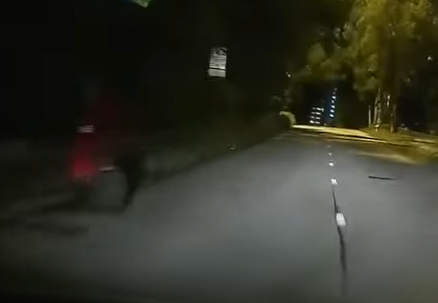 再有車Cam發現屯門青雲路有一名疑似空姐於路邊「現身」,今次拍攝時份是晚上(影片截圖)