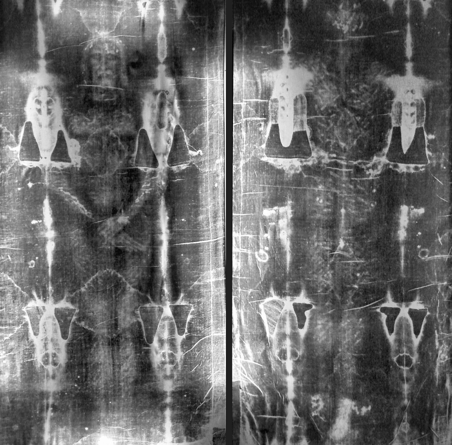 完整長度「都靈裹屍布」負片攝影。(互聯網)