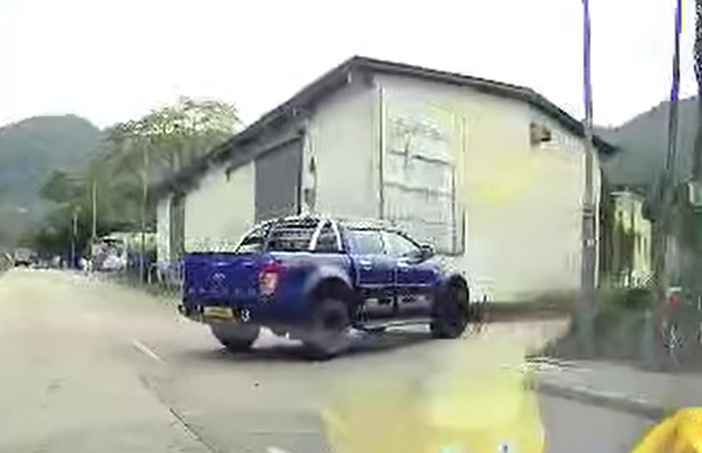 車cam直擊|元朗車輾死狗不顧而去 網民怒斥司機正畜生 (網上影片截圖)