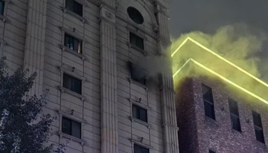 南韓富川酒店大火現場