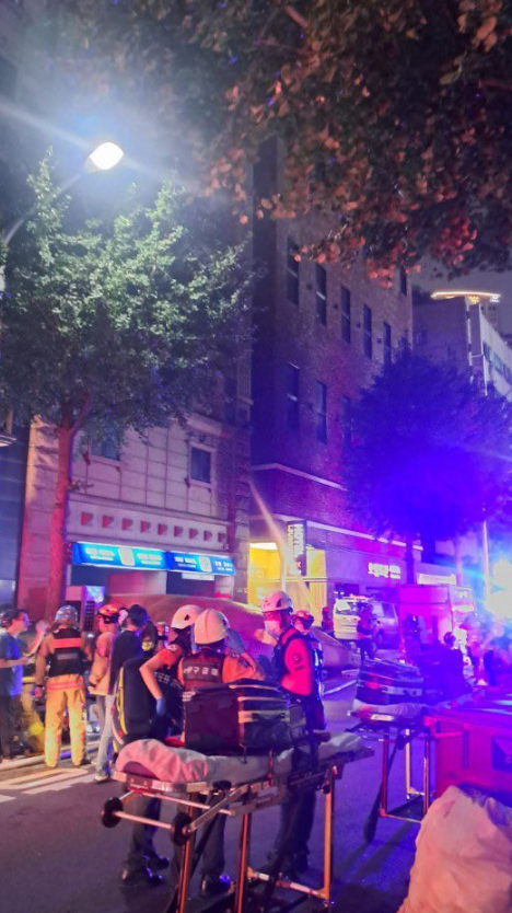 南韓富川酒店大火現場