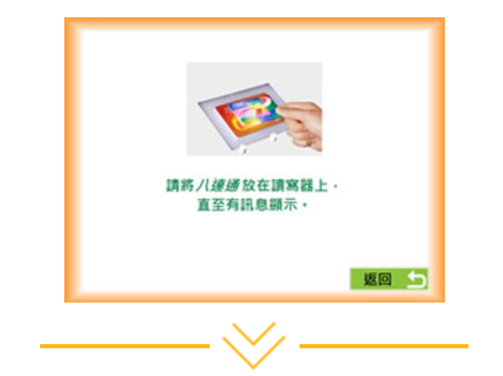 依照八達通服務站屏幕的指示,即可領取八達通增值額。