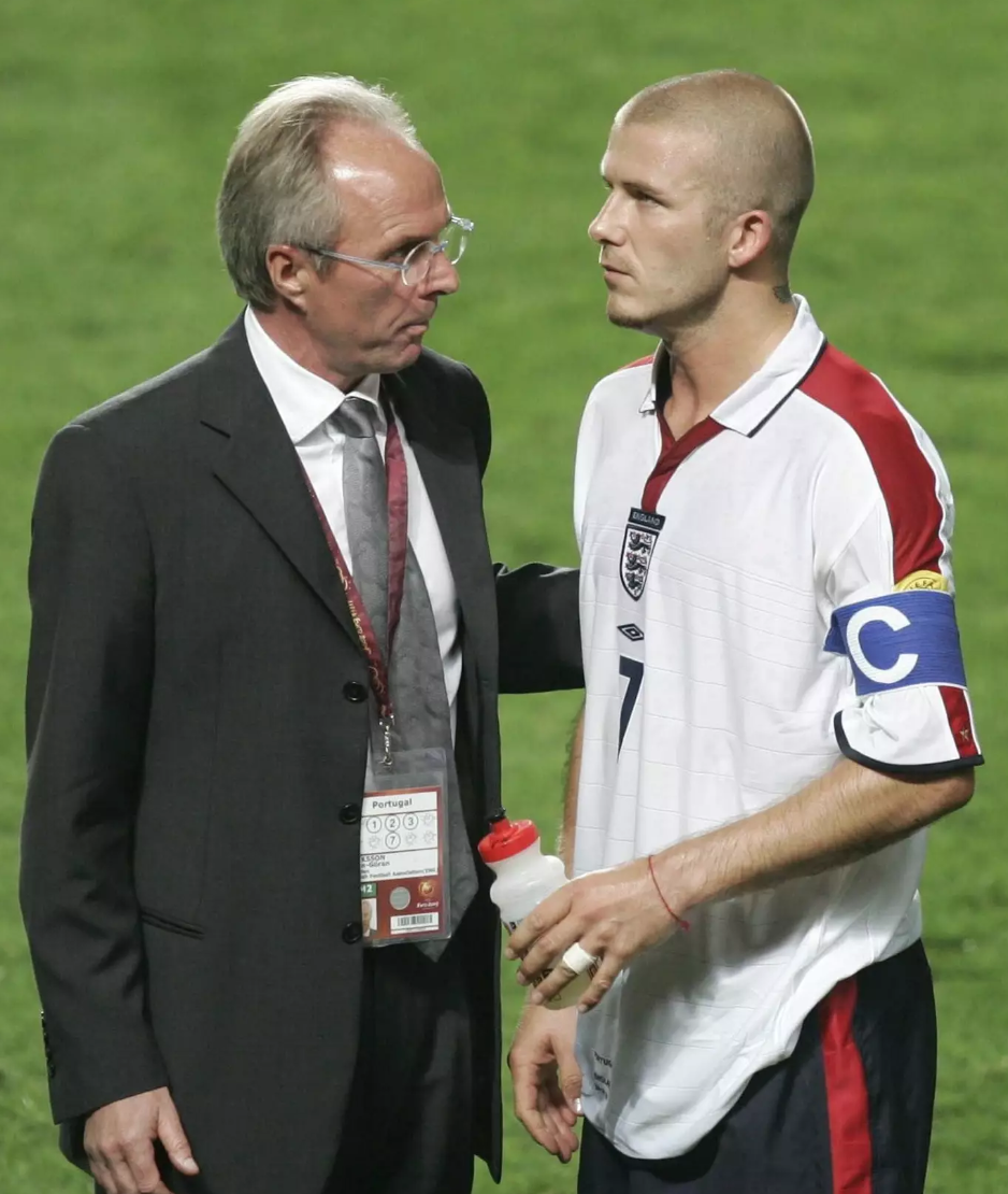 艾歷臣曾在2001至2006年執教英格蘭,期間提攜「萬人迷」碧咸擔任隊長(資料圖片)