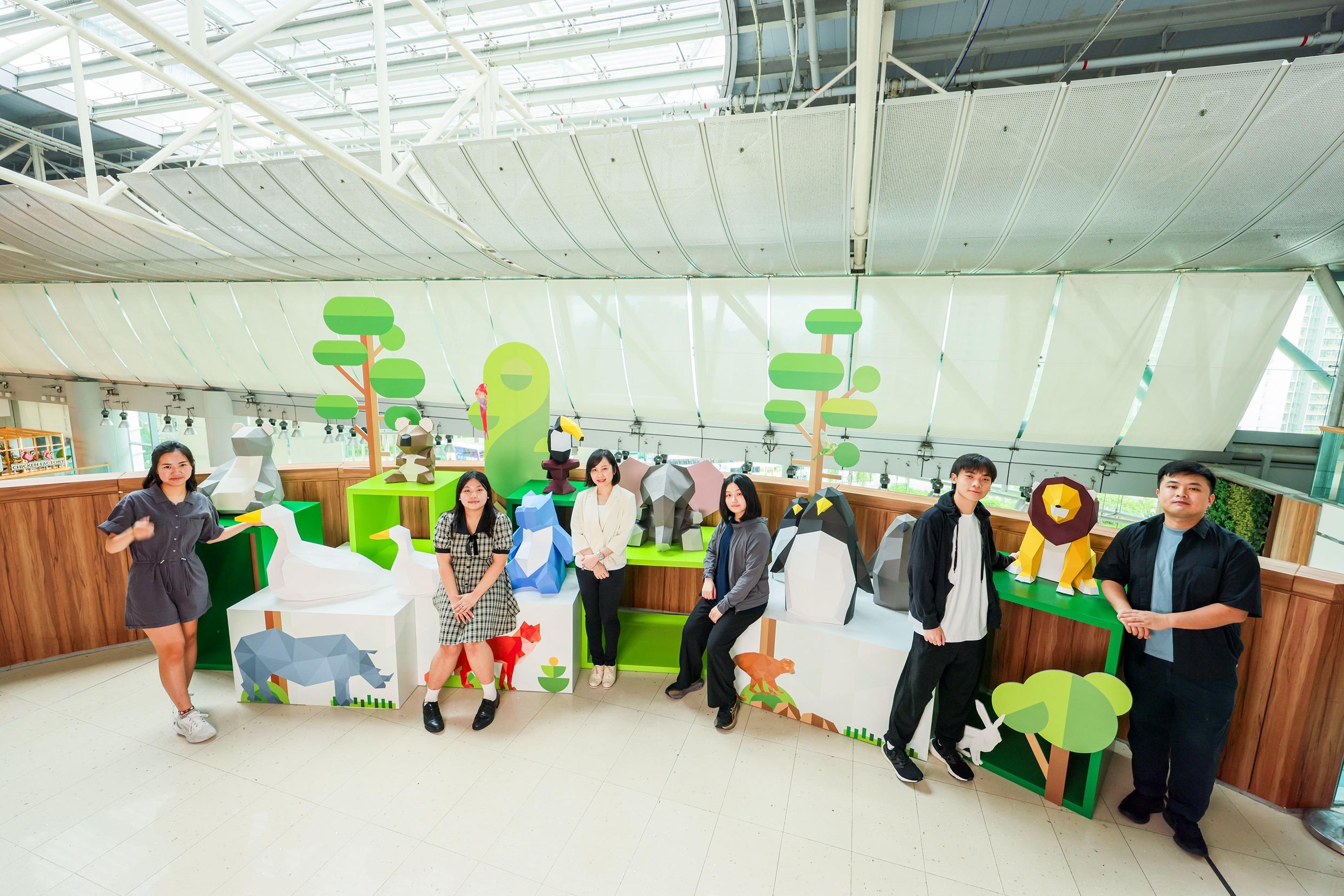 12位VTC學生共設計11隻造型可愛幾何動物雕塑以紙張作媒介