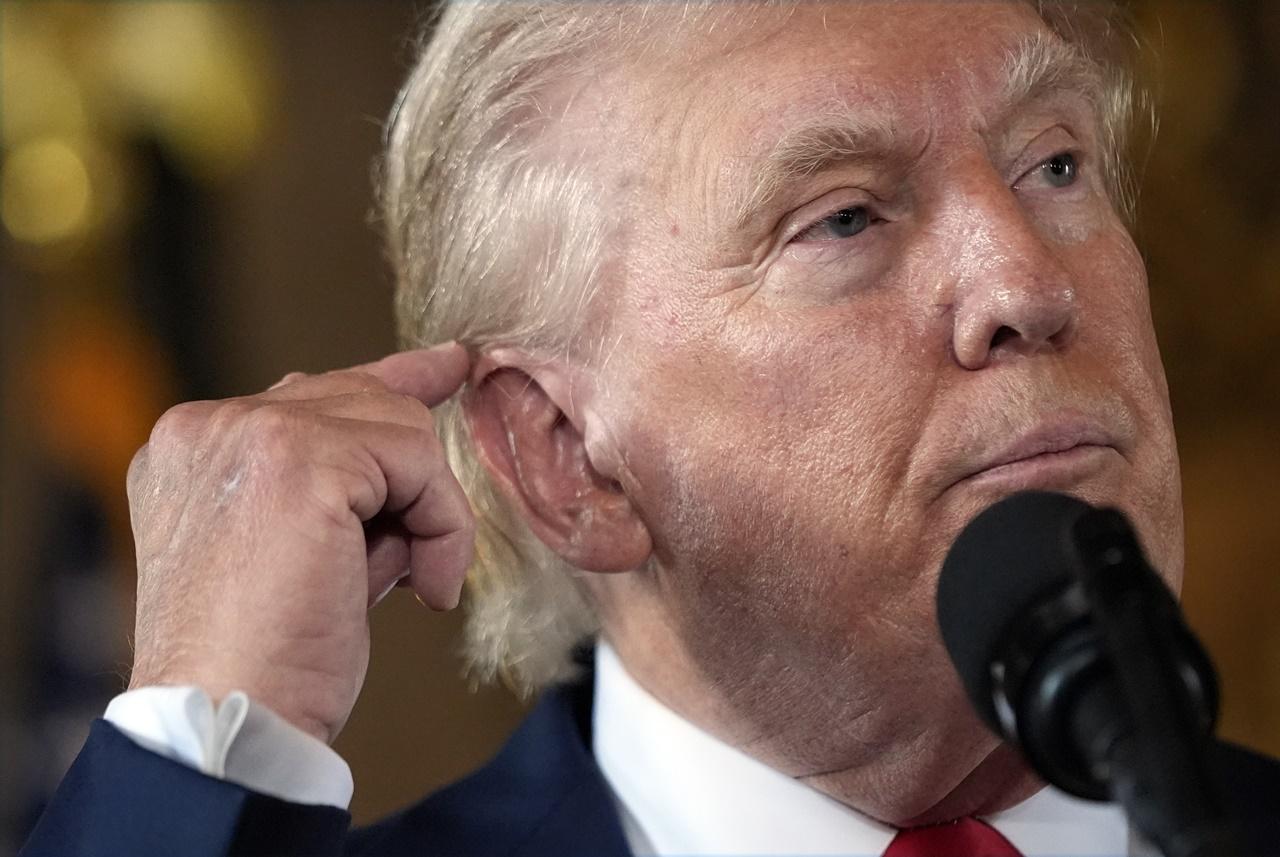 特朗普指自己耳朵的槍傷已基本康復。(AP)