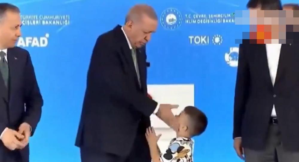 埃爾多安已出手打了他一巴掌。(X)