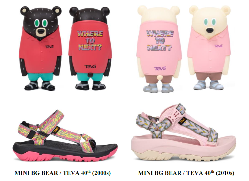 BG BEAR背面「WHERE TO NEXT ?」圖案,劃分岀四種不同的年代風格。