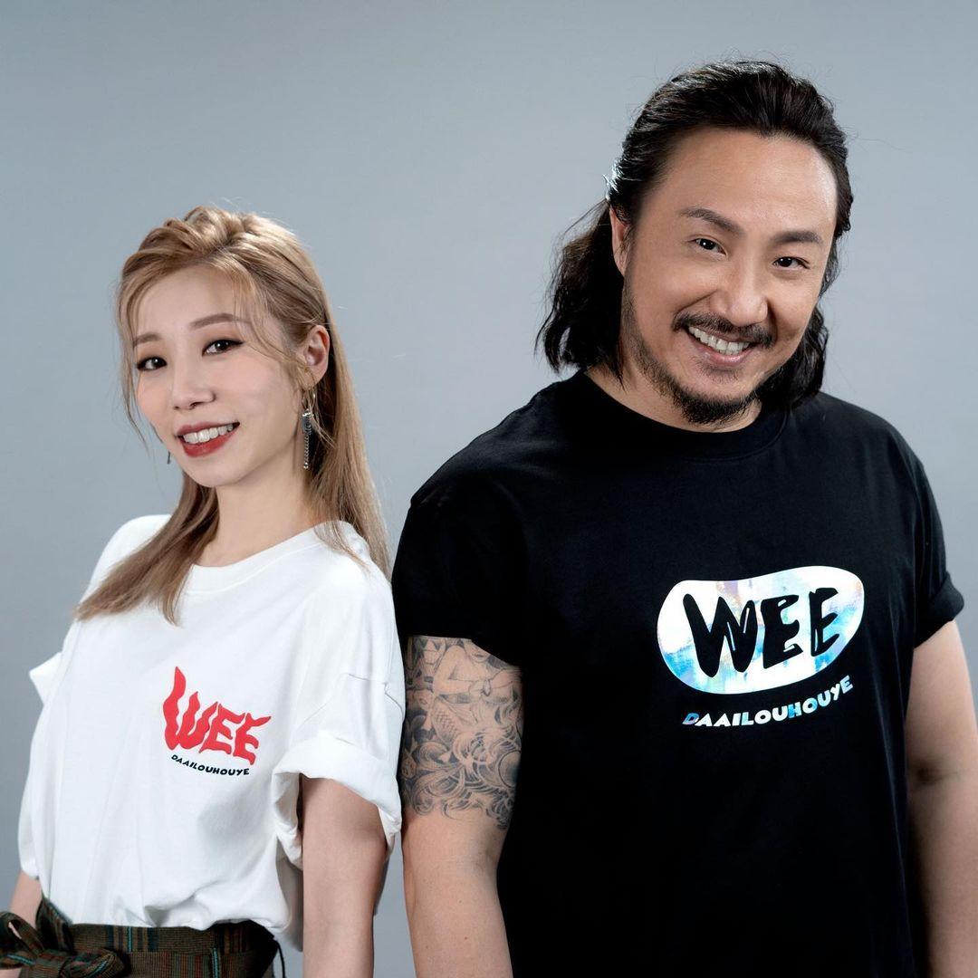 鄭中基跟湘湘一齊拍住影硬照做模特兒。