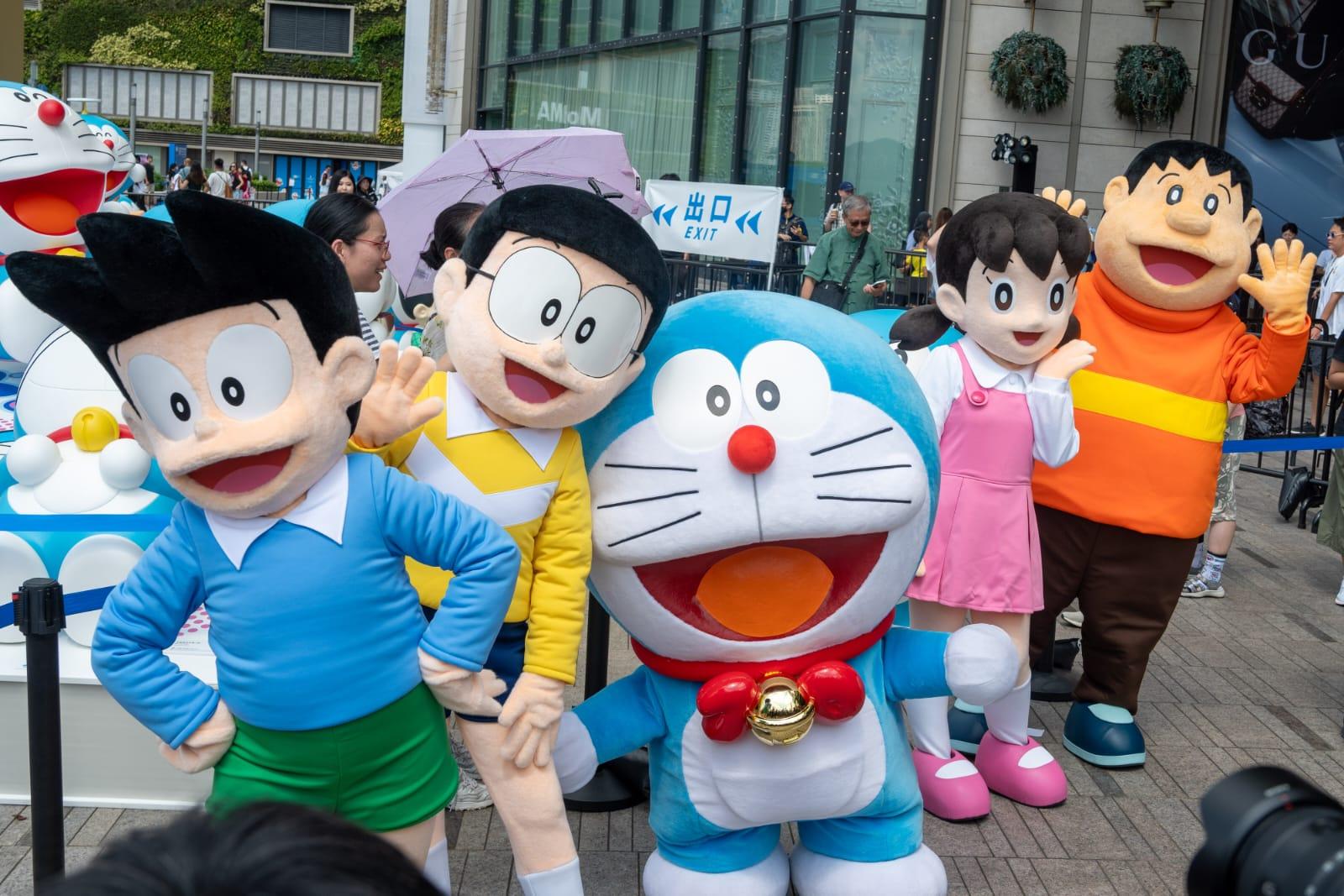 「100%多啦A夢 & FRIENDS」香港巡迴特展免費區最後一天開放。(陳奕釗攝)