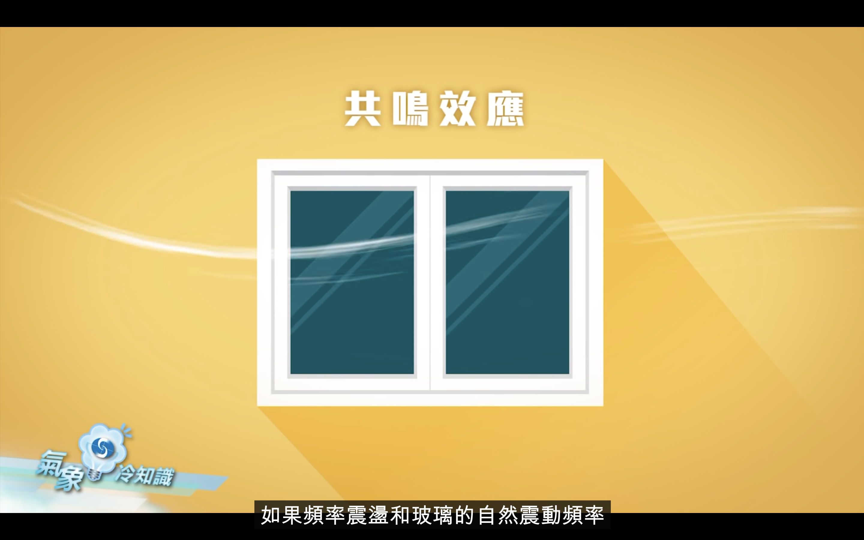 盧覺強指打風時玻璃破碎原因之一是風力有機會使玻璃震盪,形成頻率震盪,當頻率震盪與玻璃本身的自然震動頻率相同,產生的共鳴效應便會把玻璃震碎。(香港天文台截圖)