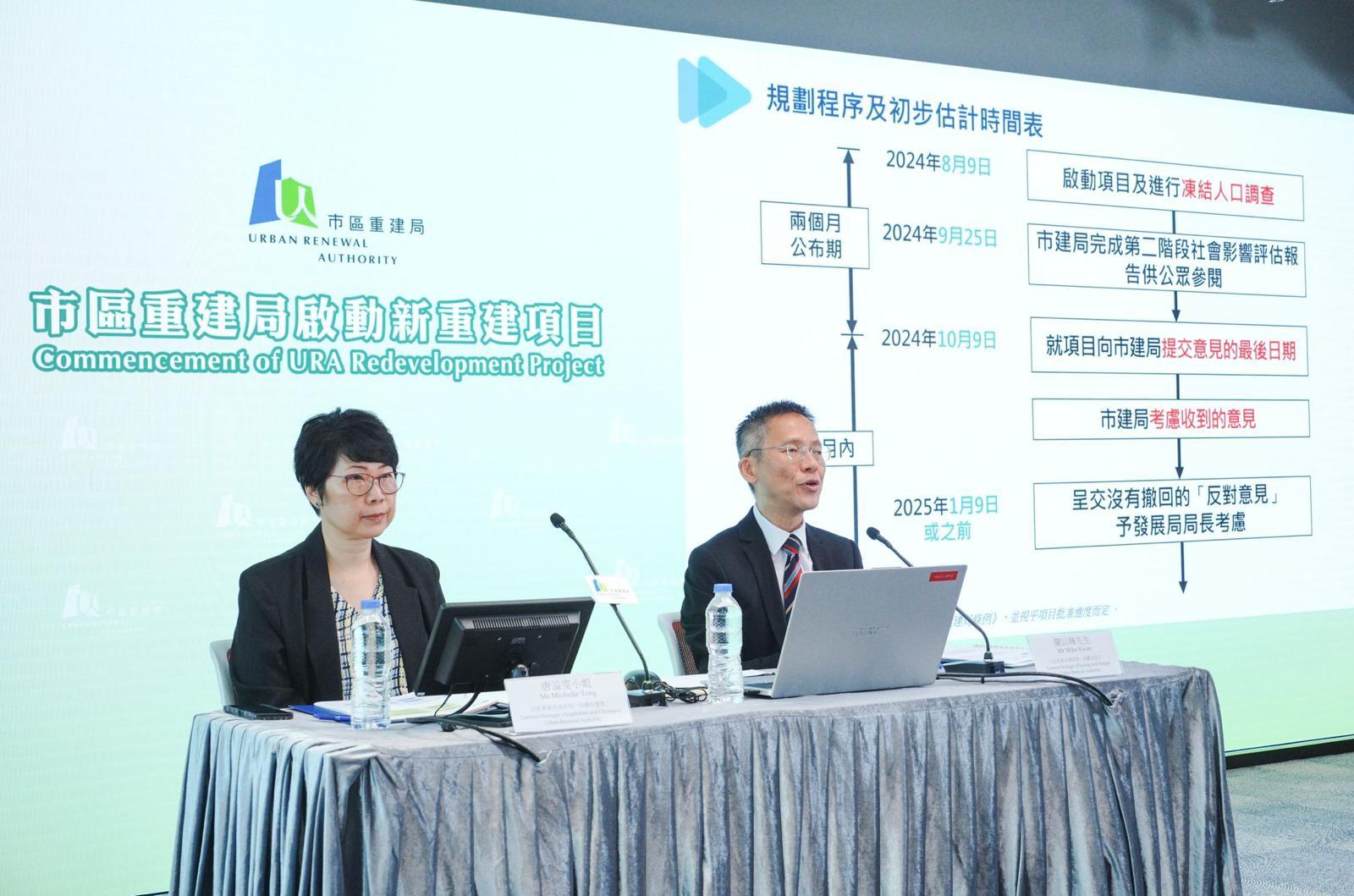 「馬頭圍道/落山道項目」預料在2033/34年完成。