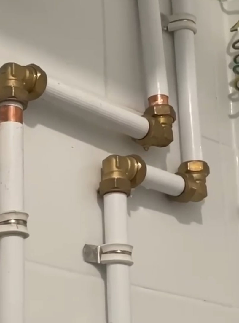 「啟德‧東寓」項目曾有約60戶單位內牆身滲水,約40戶曾有部分水管滲漏(九龍城區議員林博提供)