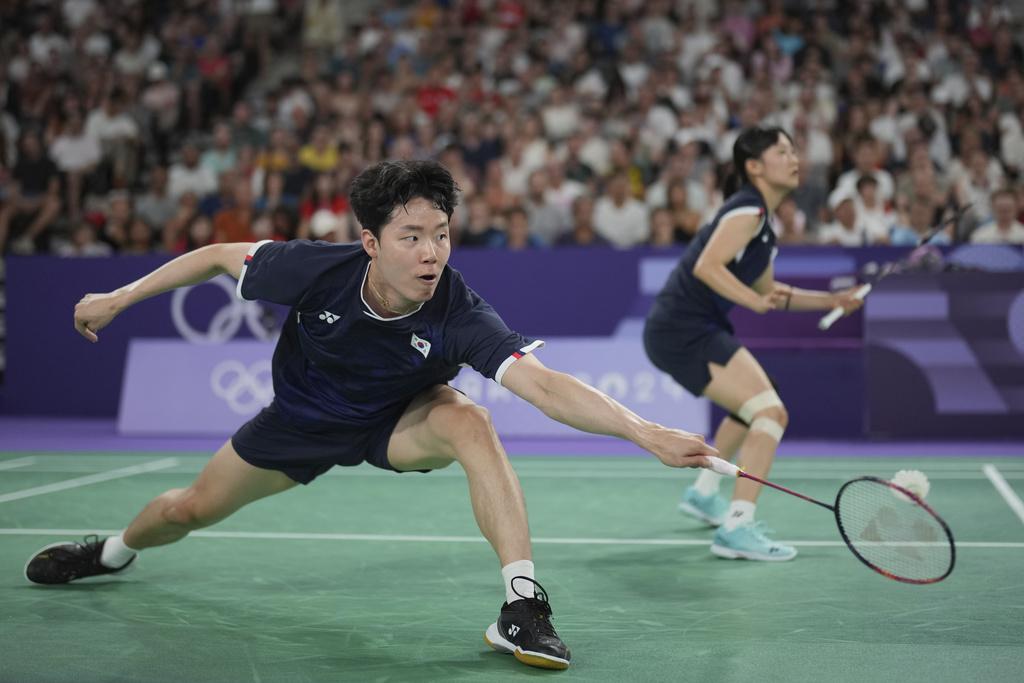 南韓混雙組合徐承宰及蔡侑玎。(美聯社)