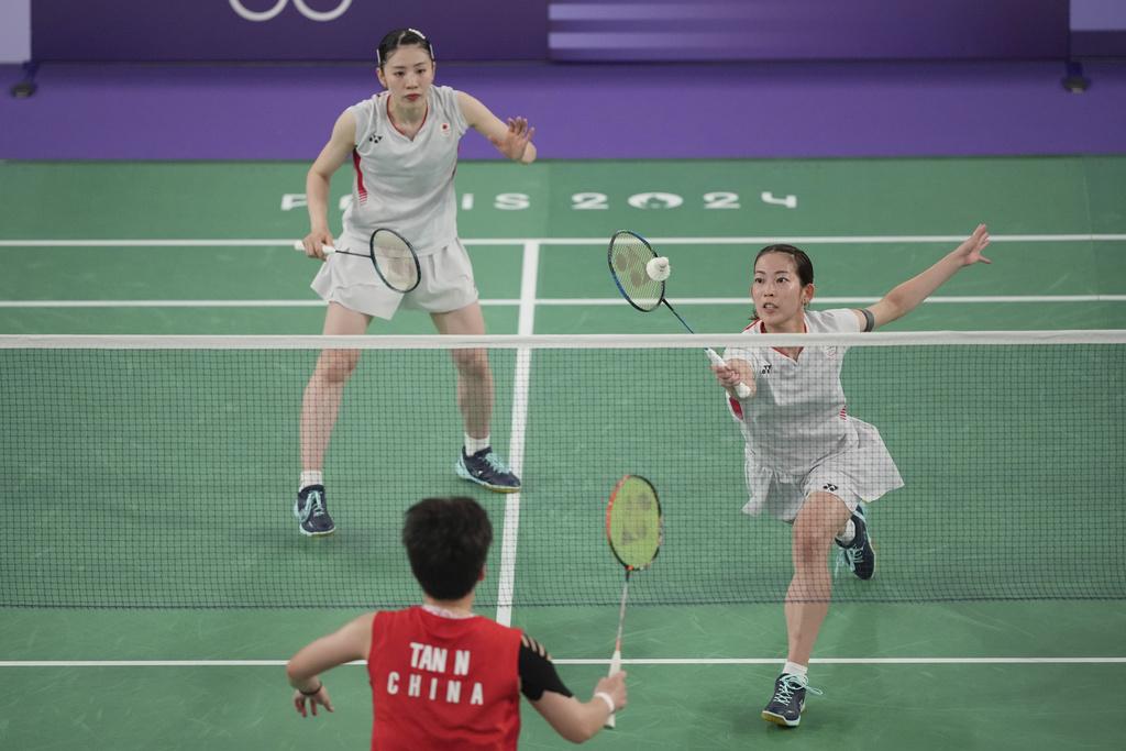 志田千陽與松山奈未在四強不敵中國組合。(美聯社)