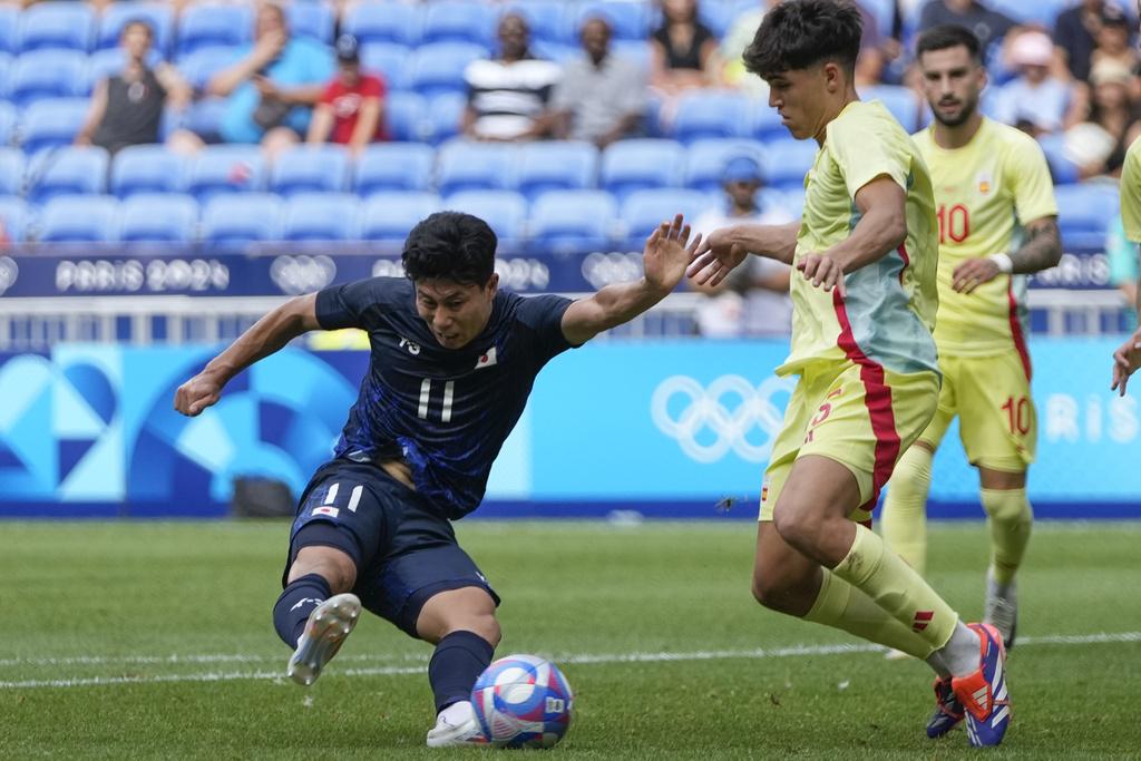 日本以0:3不敵西班牙,奧運之旅八強出局。(美聯社)