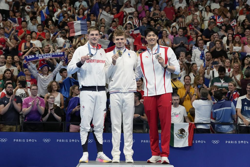 中國隊汪順男子200米混合泳摘銅。(美聯社)