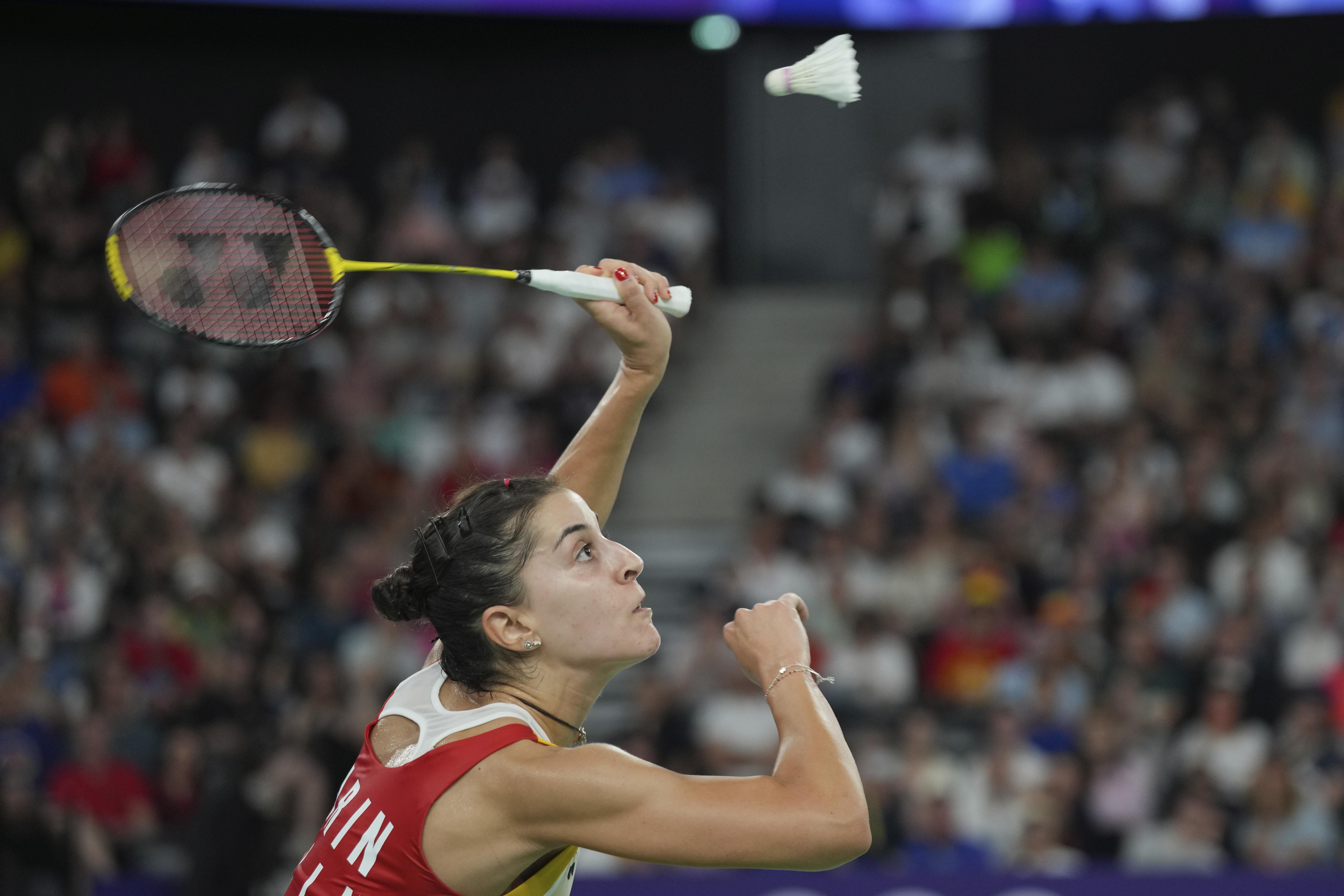 巴黎奧運|馬蓮(Carolina Marin)右膝再受傷,未能出戰銅牌戰。(美聯社)