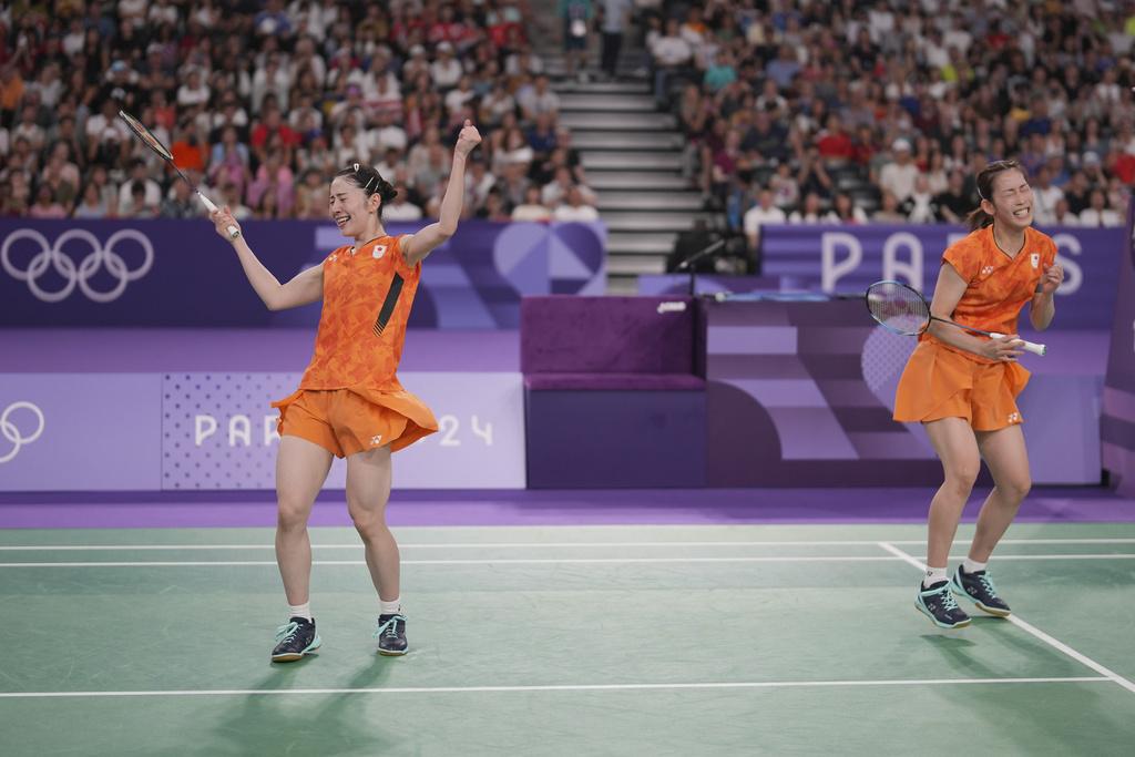 志田千陽是巴黎奧運羽毛球女雙銅牌得主,是今屆人氣運動員。(美聯社)