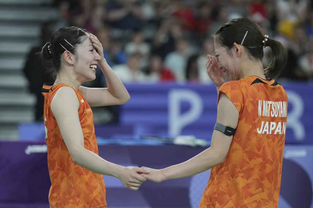 志田千陽是巴黎奧運羽毛球女雙銅牌得主,是今屆人氣運動員。(美聯社)