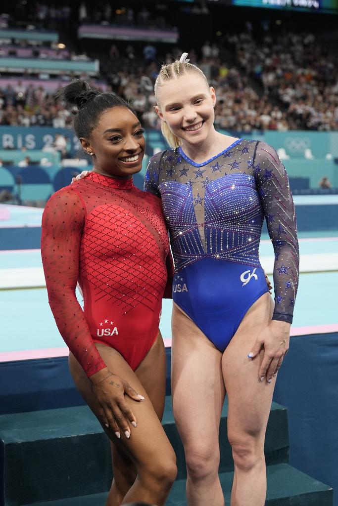 美國隊包辦女子跳馬金牌和銅牌。(美聯社)