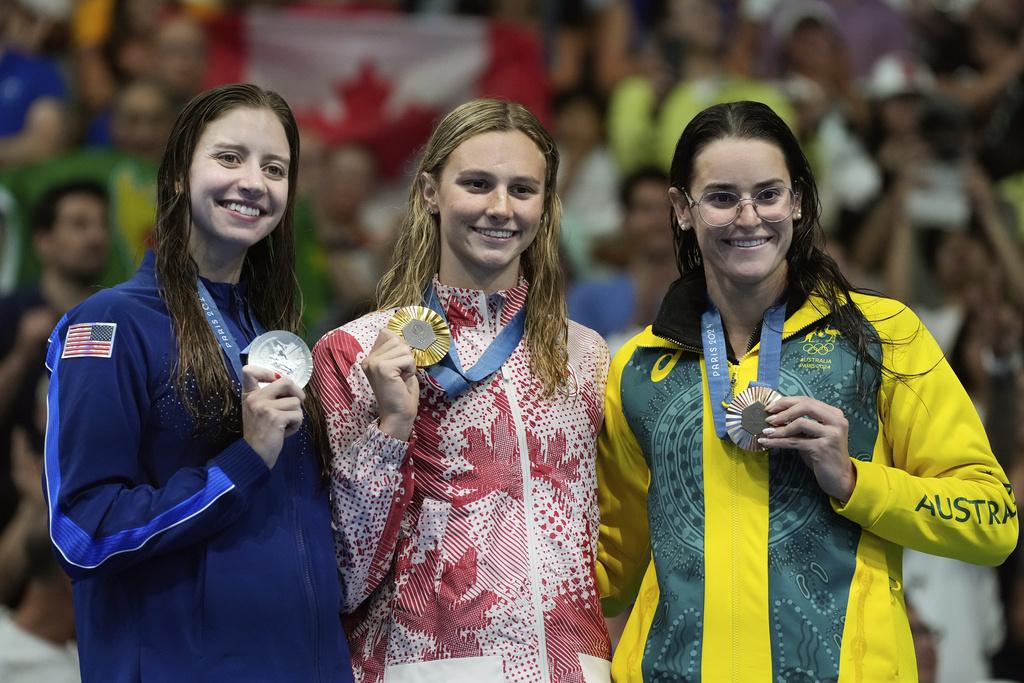 年僅17歲的加拿大泳手Summer在今屆奧運橫掃三金一銀。(美聯社)